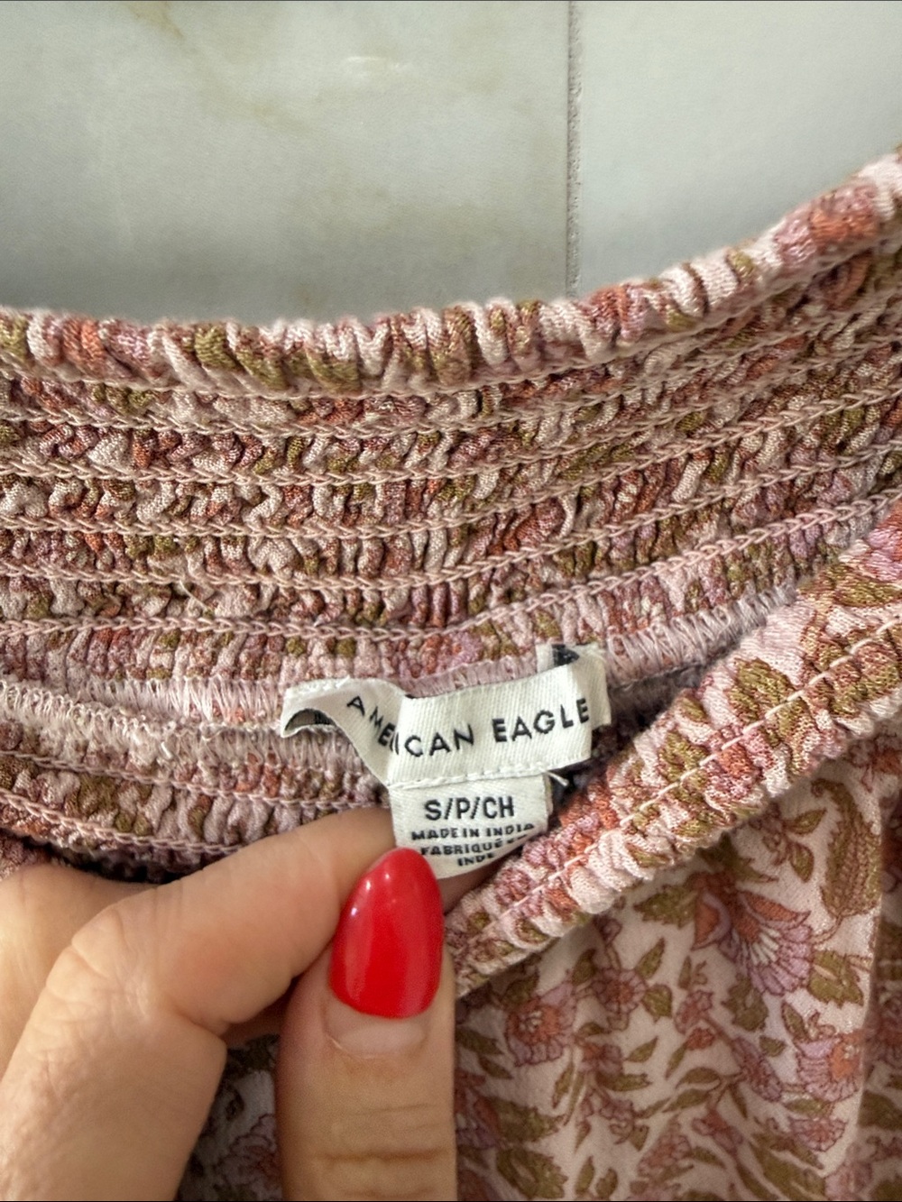 American Eagle Outfitters Pink Floral Smocked Waist Ruffle Shorts - Picture 2 of 5